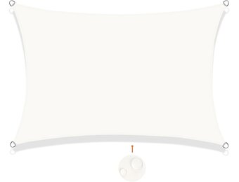 SUNNY GUARD Zonnezeil Zonnescherm Rechthoekig 4x6m Waterdicht Winddichte UV-bescherming voor patio,Tuin, Buitenkant, Terras, Kleur beige