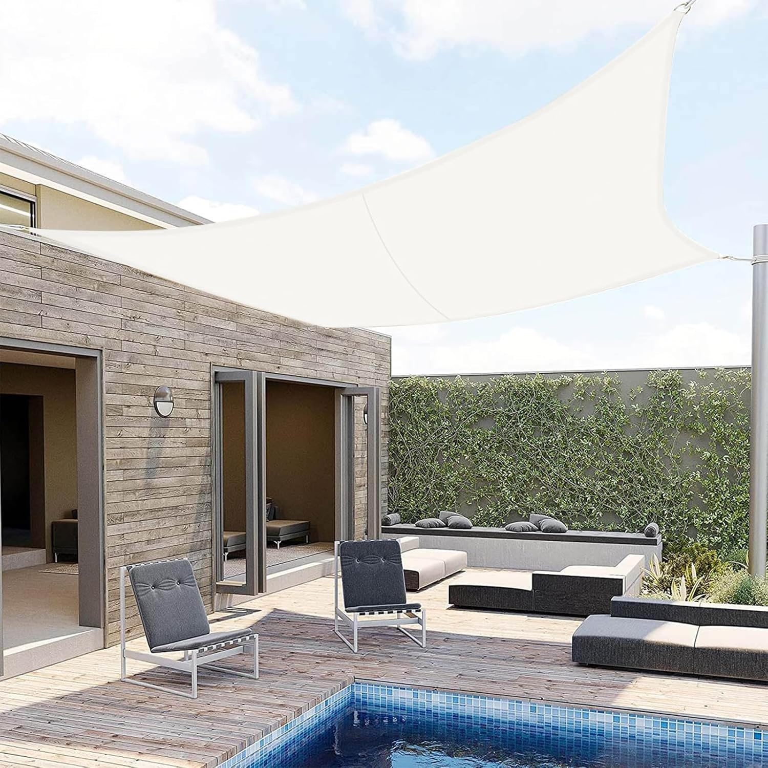 SUNNY GUARD Zonnezeil Zonnescherm Rechthoekig 4x6m Waterdicht Winddichte UV-bescherming voor patio,Tuin, Buitenkant, Terras, Kleur beige