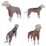 Warme hondenjas dubbele lagen hondenvest, 11 poten bedekt winddicht waterdicht reflecterend warm hondenvest outdoor schaatsen hondenkostuum voor kleine middelgrote grote honden lotus roze 3XL