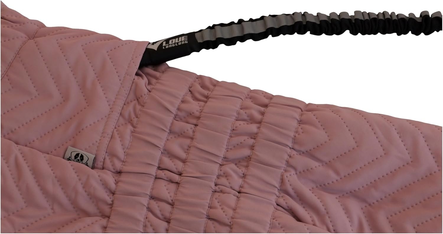 Warme hondenjas dubbele lagen hondenvest, 11 poten bedekt winddicht waterdicht reflecterend warm hondenvest outdoor schaatsen hondenkostuum voor kleine middelgrote grote honden lotus roze 3XL