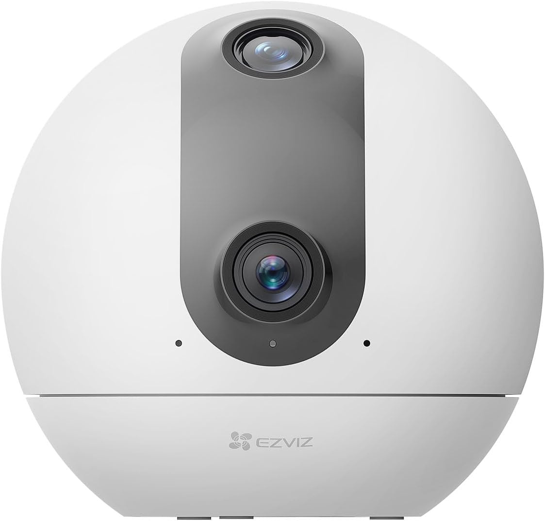 EZVIZ C60p 2K+2K 360° Indoor Beveiligingscamera Binnen Wifi met Dubbele Lens, Automatische Tracking, Persoonsdetectie, Tweerichtingsaudio, 10m Nachtzicht, Patrouille/Privacymodus, Wifi 6