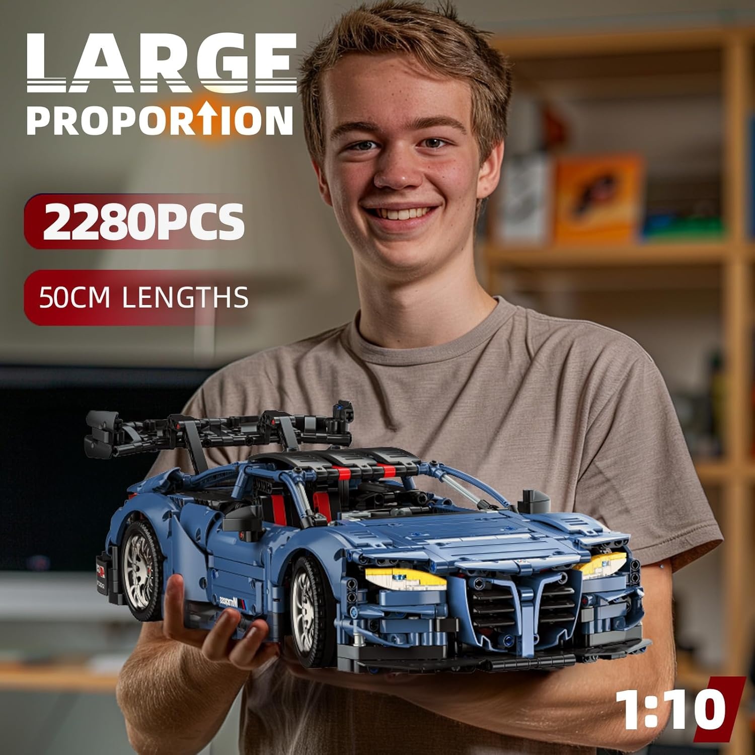 M4 Technic auto bouwset, Champion 1:10 raceauto bouwspeelgoed, cadeau voor technische liefhebbers volwassenen en jongens vanaf 14 jaar (2280 stuks)