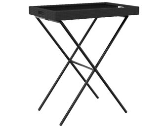 vidaXL Dienbladtafel inklapbaar 65x40x75 cm poly rattan zwart