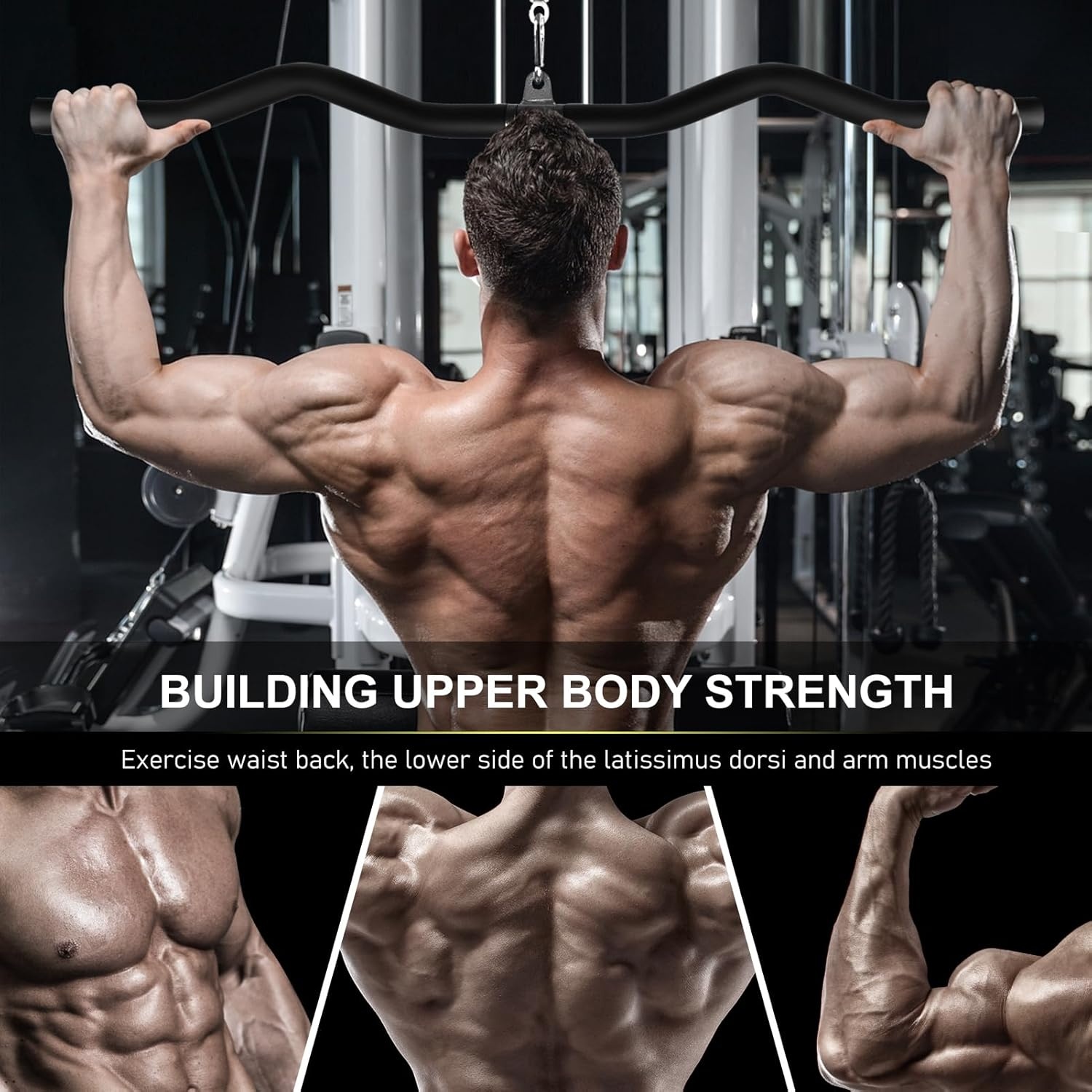 Lat Pulldown Bar, Trekstang Kabelmachine Bijlagen voor Home Gym Multifunctionele Lat Balk Fitness-Pull-Upstang Krachttraining