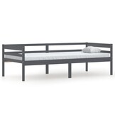 vidaXL Bedframe massief grenenhout donkergrijs 90x200 cm