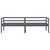 vidaXL Bedframe massief grenenhout donkergrijs 90x200 cm