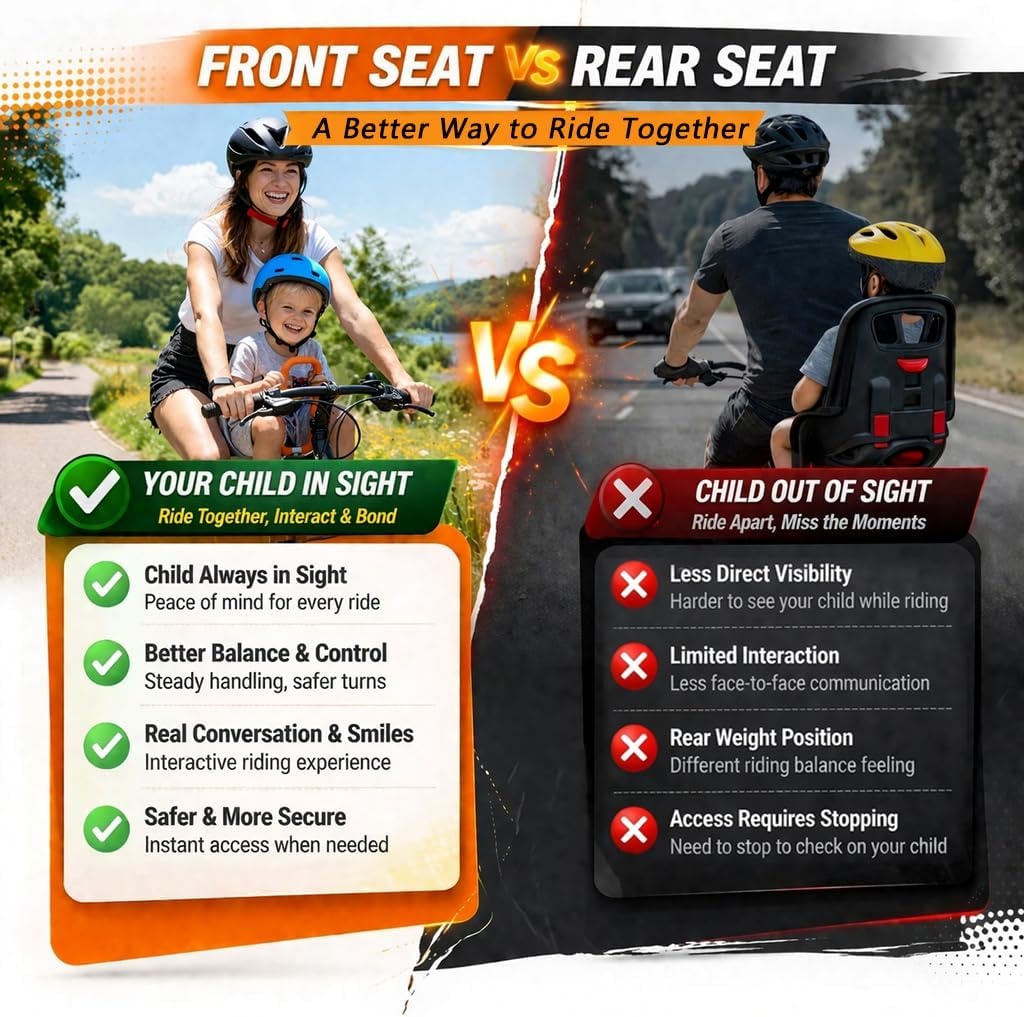 UrRider Kinderfietsstoeltje voor voorop - Universeel en inklapbaar - Tot 6 jaar