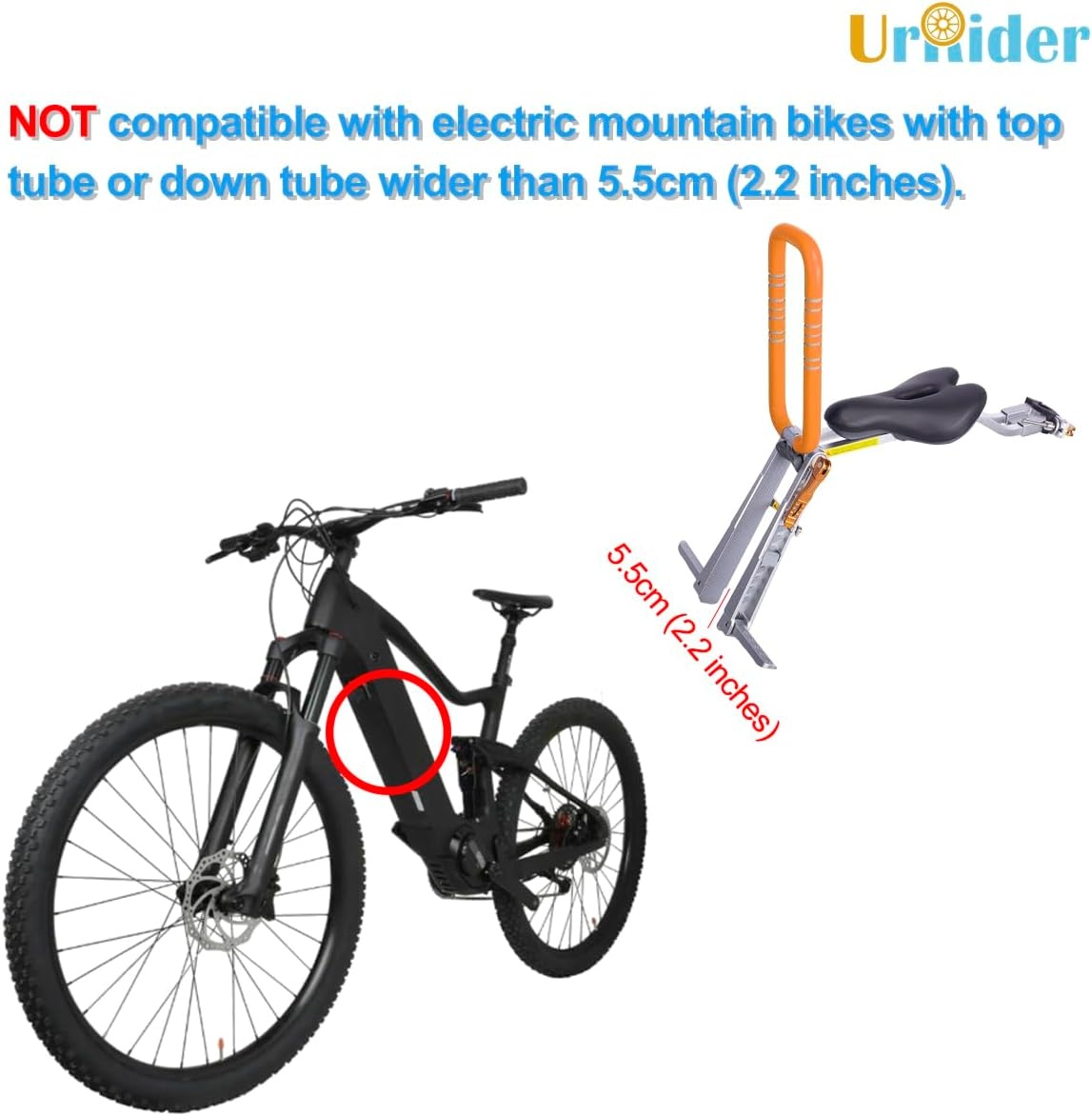 UrRider Kinderfietsstoeltje voor voorop - Universeel en inklapbaar - Tot 6 jaar