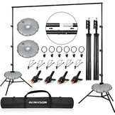 BENOISON Achterdoek Stand Kit - 2,6×3m(8,5x10ft) Fotografie Foto Achterdoek Stand, Verstelbare Achtergrond Stand Verdikt Stevig Achtergrondsteunen met Waterzak (Zwart)