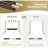 BENOISON Achterdoek Stand Kit - 2,6×3m(8,5x10ft) Fotografie Foto Achterdoek Stand, Verstelbare Achtergrond Stand Verdikt Stevig Achtergrondsteunen met Waterzak (Zwart)