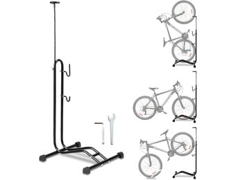 Fiets vloerstandaard vrijstaande staande staande fietsenstalling opbergrek ruimtebesparend geschikt voor mountainbike, racefiets, voor fiets met wieldiameter max. 27,5 inch
