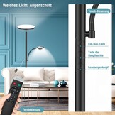 42W LED Vloerlamp, 3700LM Moderne Dimbare Vloerlamp met Zijverlichting 2700K-6500K Traploos Dimmen, Afstandsbediening en Touch control, Vloerlamp voor Woonkamer Slaapkamer Kantoor