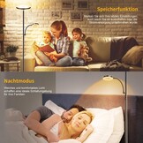 42W LED Vloerlamp, 3700LM Moderne Dimbare Vloerlamp met Zijverlichting 2700K-6500K Traploos Dimmen, Afstandsbediening en Touch control, Vloerlamp voor Woonkamer Slaapkamer Kantoor