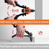 Klinknageltang Set 10 inch – Professioneel Blindklinknagelpistool met 5 Mondstukken, incl. 200 Klinknagels (2,4–6,4 mm), Handmatige Klinknageltang voor Metaal & DIY