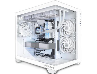 MUSETEX PC behuizing ATX, 3 niet-LED-ventilator vooraf geïnstalleerd, y6w