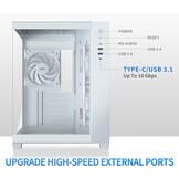 MUSETEX PC behuizing ATX, 3 niet-LED-ventilator vooraf geïnstalleerd, y6w