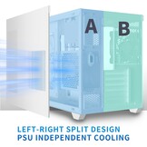 MUSETEX PC behuizing ATX, 3 niet-LED-ventilator vooraf geïnstalleerd, y6w