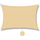 SUNNY GUARD Zonnezeil Zonnescherm Rechthoekig 5x6m Waterdicht Winddichte UV-bescherming voor patio,Tuin, Buitenkant, Terras, Kleur zand