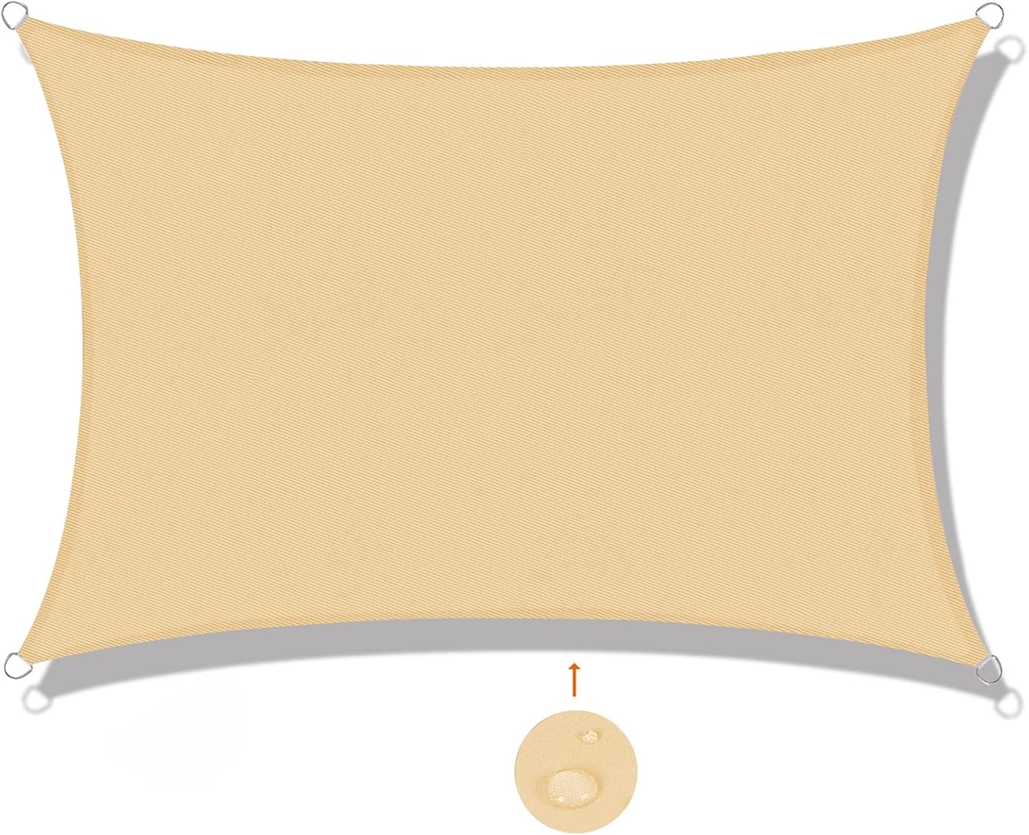 SUNNY GUARD Zonnezeil Zonnescherm Rechthoekig 5x6m Waterdicht Winddichte UV-bescherming voor patio,Tuin, Buitenkant, Terras, Kleur zand