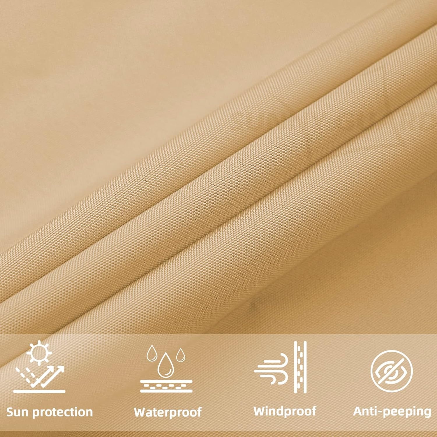 SUNNY GUARD Zonnezeil Zonnescherm Rechthoekig 5x6m Waterdicht Winddichte UV-bescherming voor patio,Tuin, Buitenkant, Terras, Kleur zand