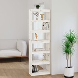 Boekenkast/Kamerscherm Massief Grenenhout Wit - 61% Korting