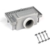 SaniteModar Sifon met stankafsluiter, haarzeef, 4 kunststof gespen