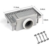 SaniteModar Sifon met stankafsluiter, haarzeef, 4 kunststof gespen