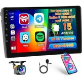 Hikity 2+64G Android 13 Car Stereo voor Opel Astra H 2004-2008 Zafira B 2005-2015 Carplay Draadloze Android Auto, 9 'touchscreen radio met Mirror Link GPS Bluetooth FM RDS WiFi EQ SWC MIC Camera