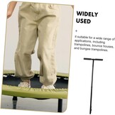 Trampoline handgreep roestvrij staal zwart voor mini-trampoline - Enkele greepstang voor fitness, binnen & buiten, kinderen & volwassenen