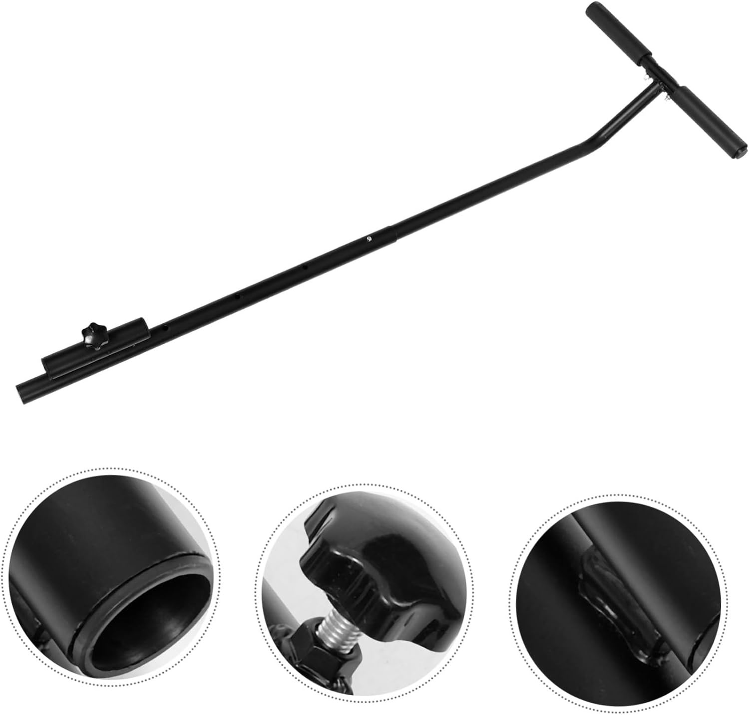 Trampoline handgreep roestvrij staal zwart voor mini-trampoline - Enkele greepstang voor fitness, binnen & buiten, kinderen & volwassenen