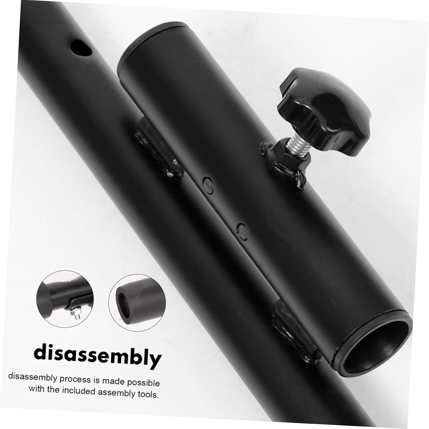 Trampoline handgreep roestvrij staal zwart voor mini-trampoline - Enkele greepstang voor fitness, binnen & buiten, kinderen & volwassenen