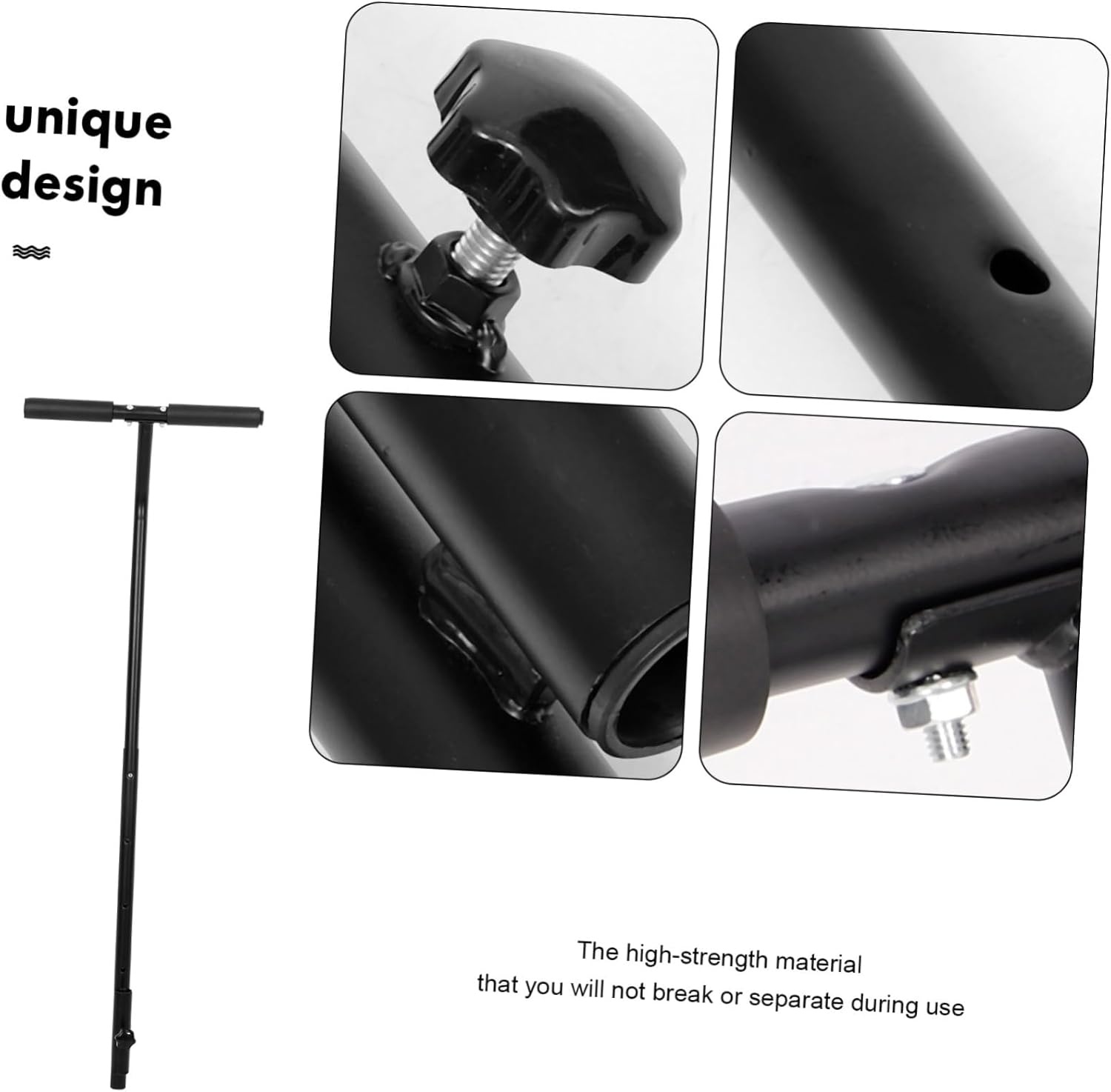 Trampoline handgreep roestvrij staal zwart voor mini-trampoline - Enkele greepstang voor fitness, binnen & buiten, kinderen & volwassenen