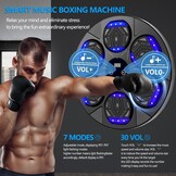 Muziekboksmachine met bluetooth, led-lichtbox, machine met muziek met bokshandschoenen, elektronische boksmachine voor wandmontage met 7 modi