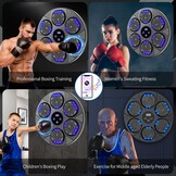 Muziekboksmachine met bluetooth, led-lichtbox, machine met muziek met bokshandschoenen, elektronische boksmachine voor wandmontage met 7 modi