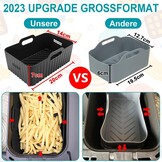 Moleath Siliconen vorm voor luchtfriteuse met twee zones, 5 stuks, accessoires voor friteuse zonder olie, voor Cecotec 9 l, Ninja Foodi AF300EU, La Moustache 8 l, herbruikbaar, siliconen, airfryer
