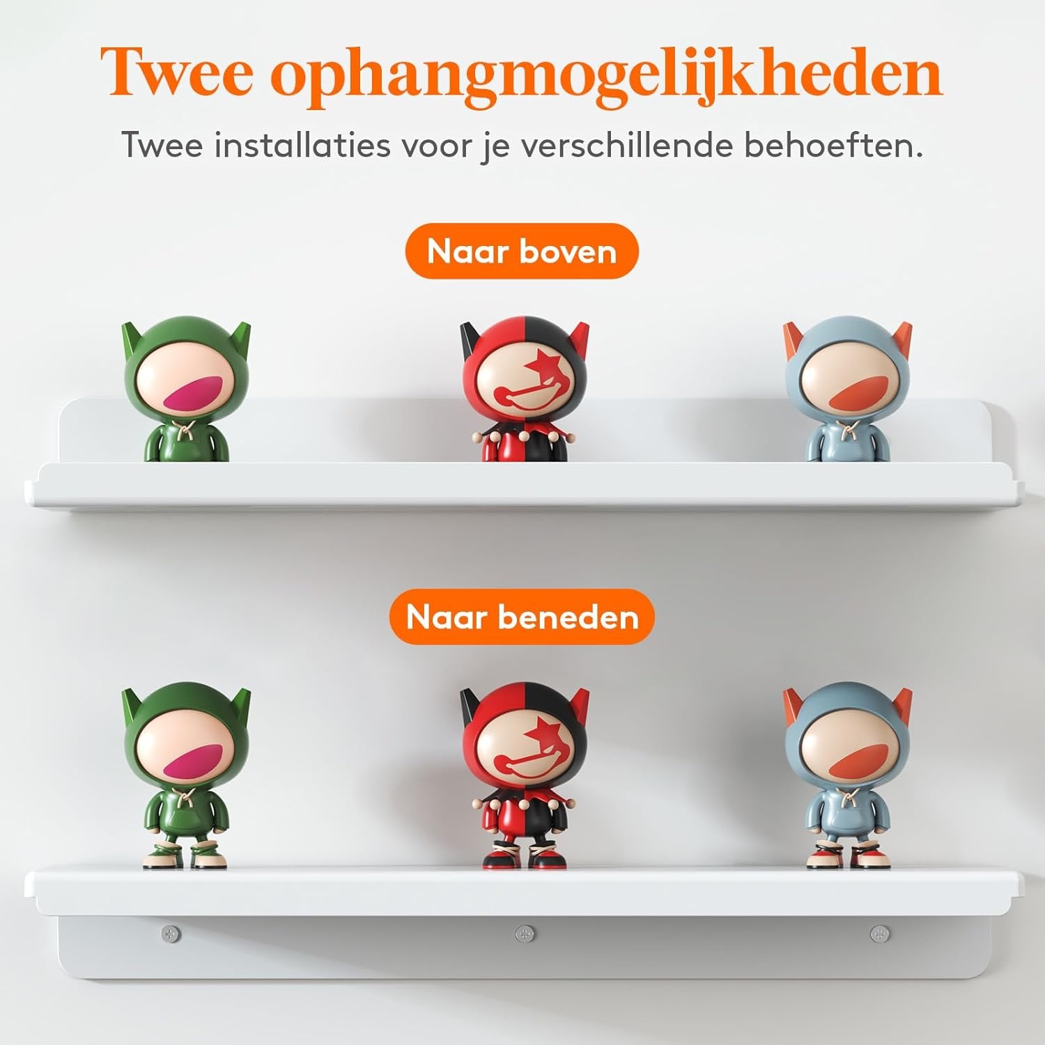 Lifewit Hangende Planken voor Muur, 4 Pack Witte Acrylplank 15" Kamerdecor voor Boekenkast/Vinyl Platen Display/Foto/Afbeelding in Slaapkamer, Woonkamer, Badkamer, Keukenopslag en Organisatie