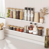 Lifewit Hangende Planken voor Muur, 4 Pack Witte Acrylplank 15" Kamerdecor voor Boekenkast/Vinyl Platen Display/Foto/Afbeelding in Slaapkamer, Woonkamer, Badkamer, Keukenopslag en Organisatie