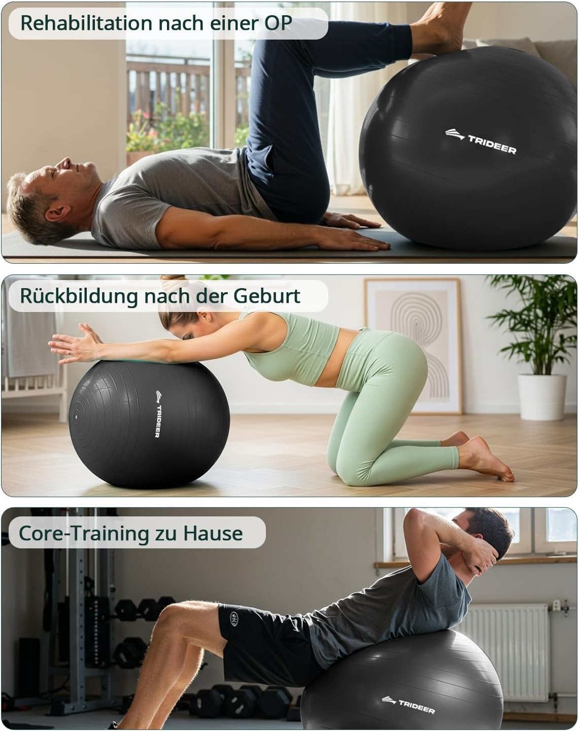 Fitnessbal Anti-Burst Zwart (68-75cm) - 52% Korting