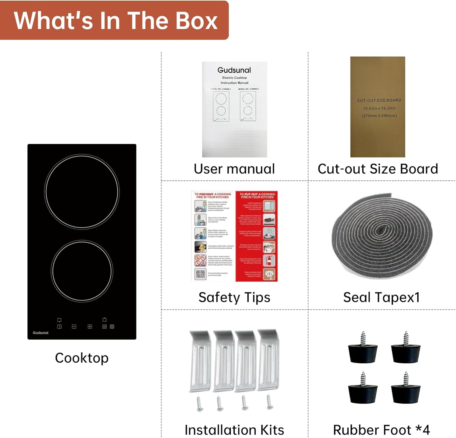 Dominio Kookplaat, 2-plaat keramische kookplaat met stekker, 3000 W, 9 warmtestanden, 1-99 minuten timer, aanraakbediening, automatische uitschakeling, kinderbeveiliging