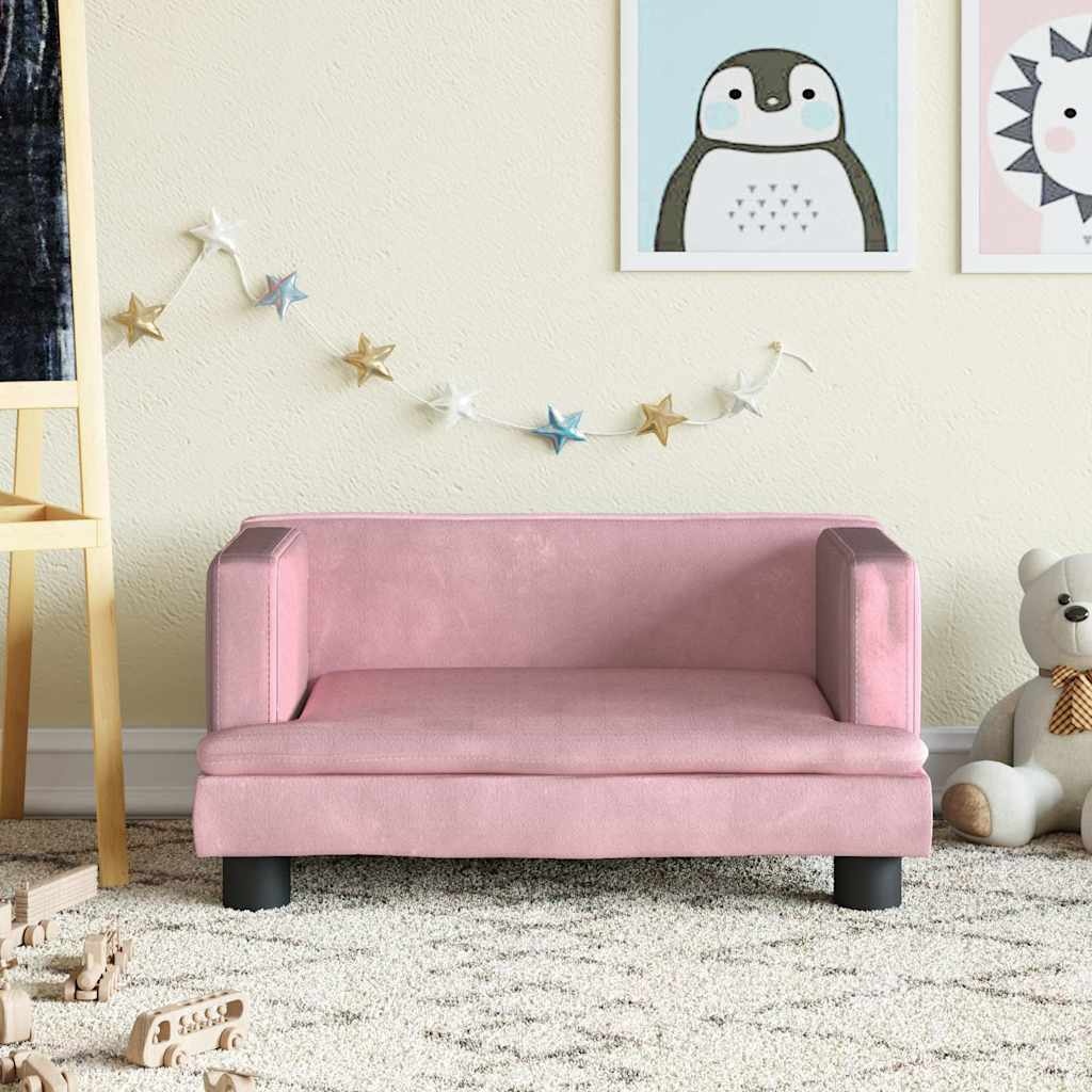 Kinderbank Fluweel Roze 60x40x30 cm | 60% Korting