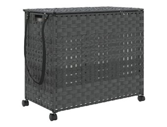 vidaXL Wasmand op wielen - Rotan Grijs (34% korting!)