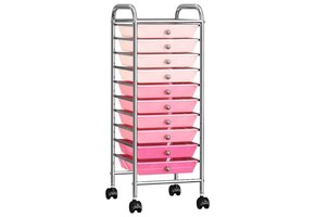 Opbergtrolley 10 Laden Ombre Roze - 62% Korting
