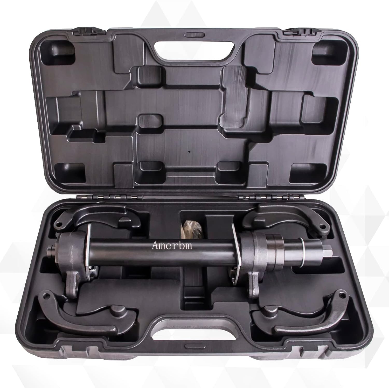 McPherson veerspanner, Universele auto verenspanner pers gereedschap met variabele veerarmen, Werkt met alle gangbare automerken