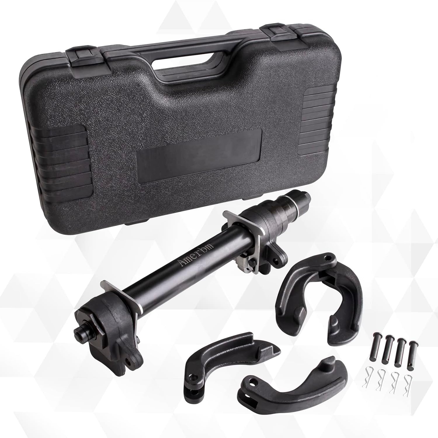 McPherson veerspanner, Universele auto verenspanner pers gereedschap met variabele veerarmen, Werkt met alle gangbare automerken