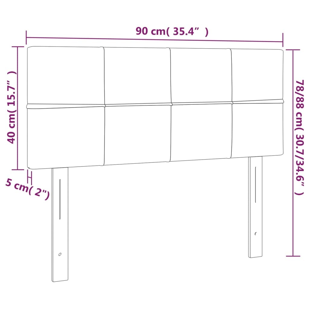 Hoofdbord 90x5x78/88 cm Stof Lichtgrijs - 76% Korting