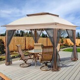 Opvouwbaar Tuinpaviljoen 3x3m Beige - 59% Korting!