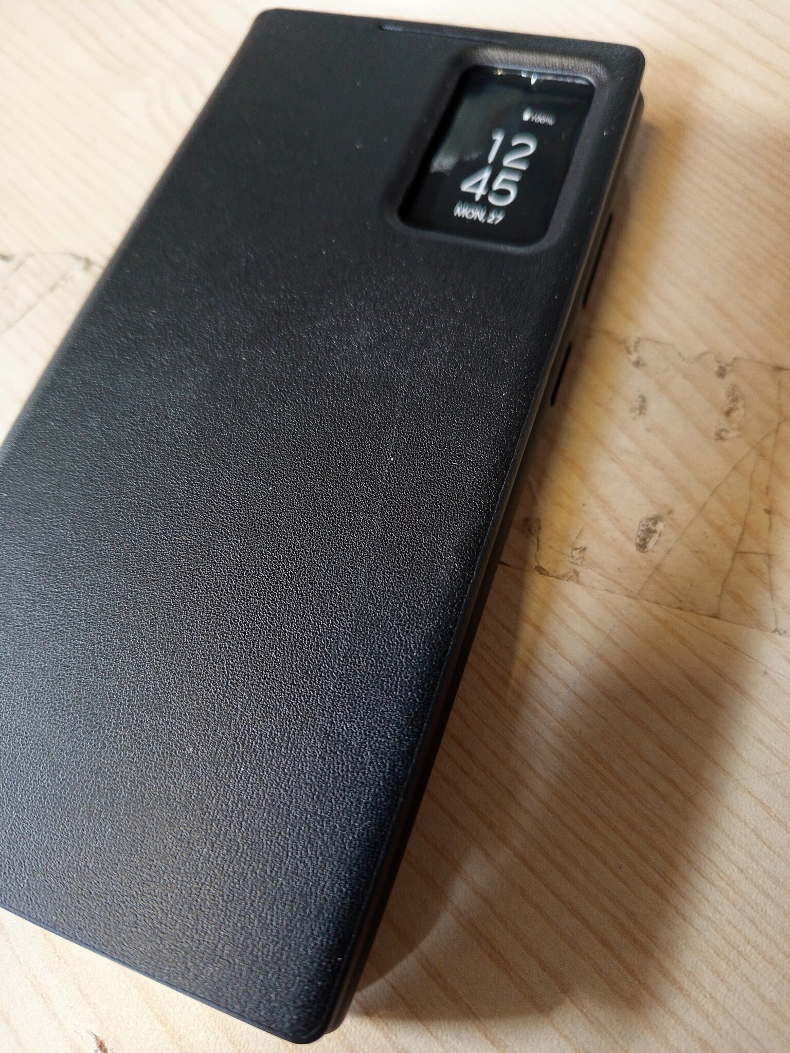 Smart Clear View Wallet Hoesje S22 Ultra 5G Zwart | -52% Korting