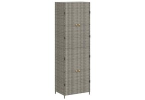 vidaXL Tuinkast 59x40x180cm - Poly Rattan Grijs | 47% Korting