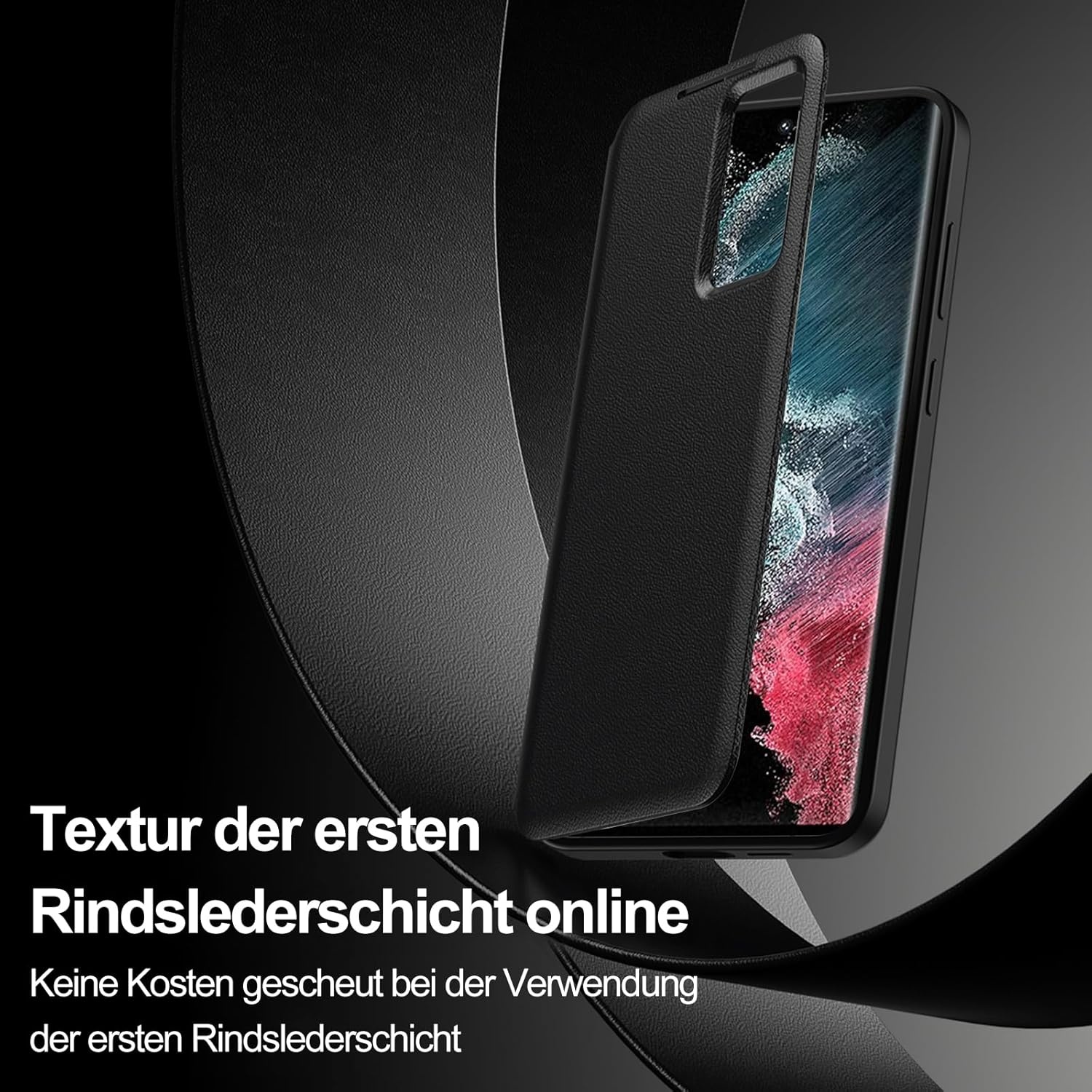 Smart Clear View Wallet Hoesje S22 Ultra 5G Zwart | -52% Korting