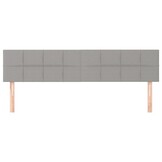 2x Hoofdbord 100x5x78/88cm Stof Lichtgrijs - 83% Korting